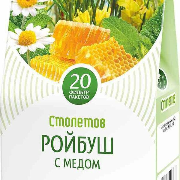 Чайный напиток Столетов Ройбуш с медом, 20×1 г