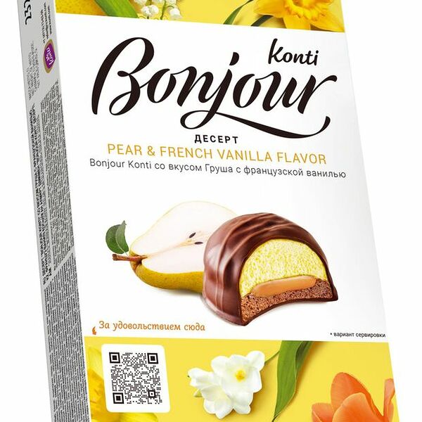 Десерт Bonjour груша с французской ванилью, 232 г