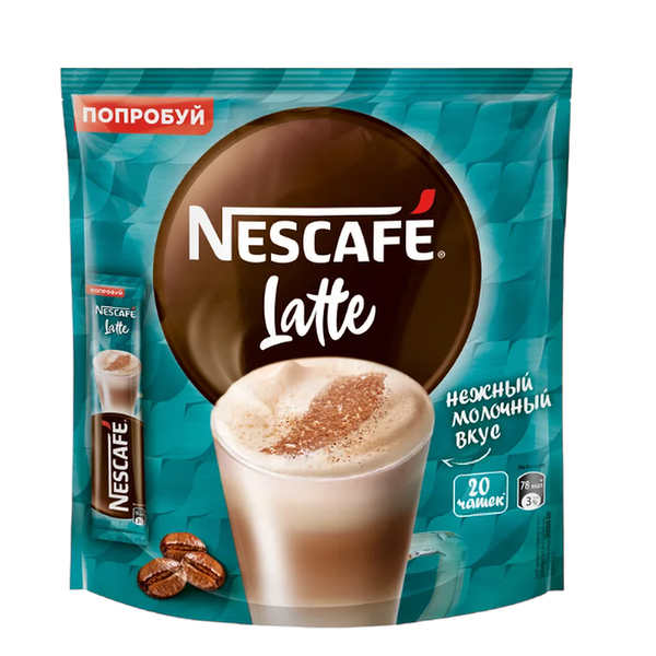 Напиток Nescafe Latte кофейный растворимый 20 шт х 18 г