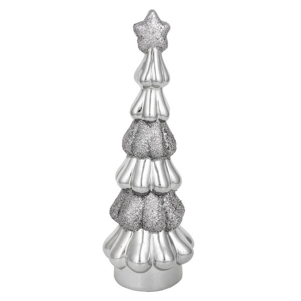 Сноу бум фигурка декоративная, 24 см, керамика, цвет серебряный
