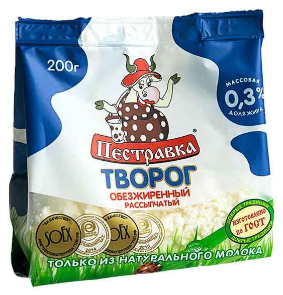 

Творог Пестравка обезжиренный 0.3% 200 г