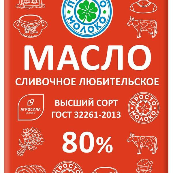 Масло сливочное Просто Молоко Любительское 80%, 180г