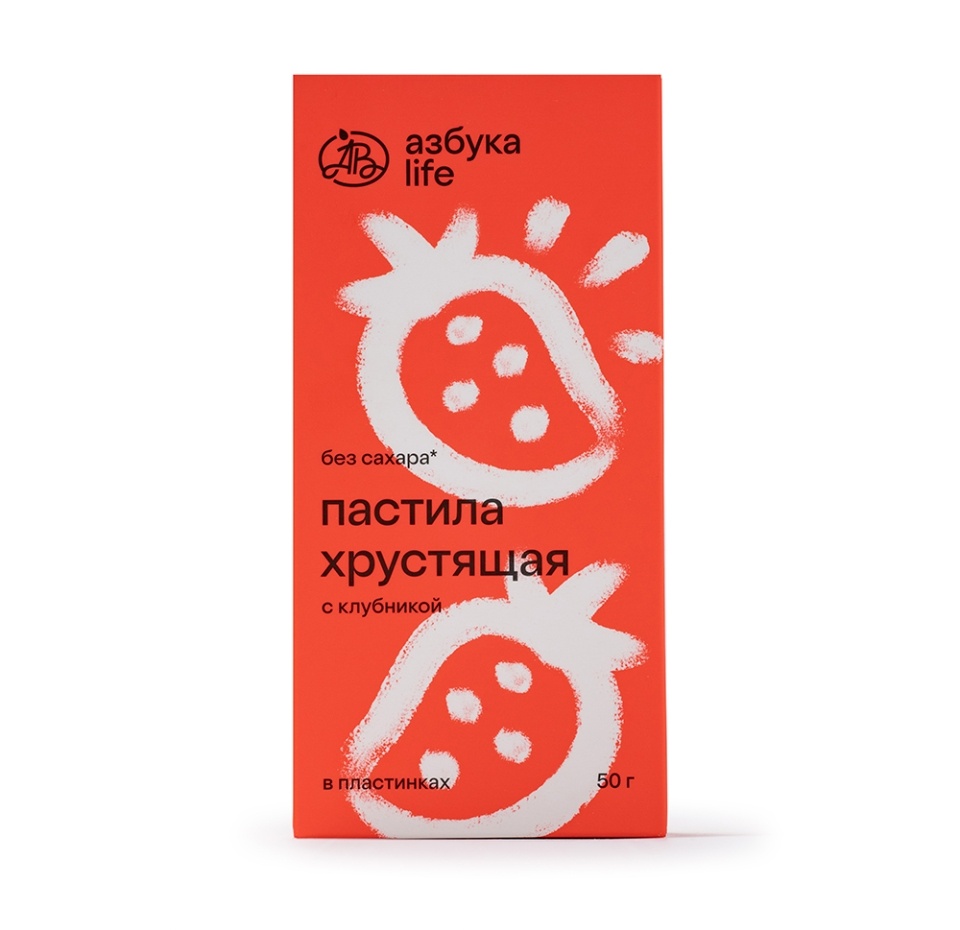

Пастила с клубникой хрустящая в пластинках Азбука life, 50 г