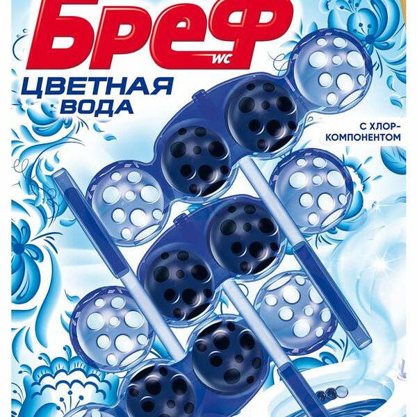 Туалетный блок Bref Color Aktiv с хлор-компонентом