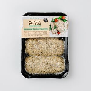 Котлета куриная c зеленью на пару, замороженная Продукт замороженный 