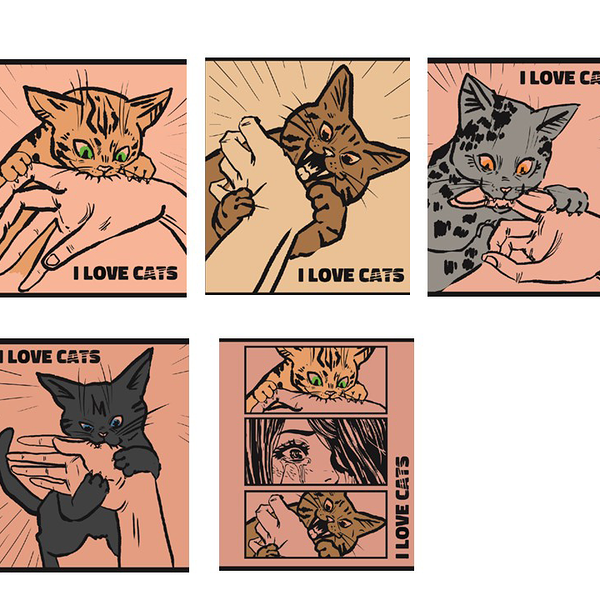 Тетрадь Centrum 48 листов А5 клетка, на скрепке Кусающиеся коты-аниме,1 шт в ассортименте