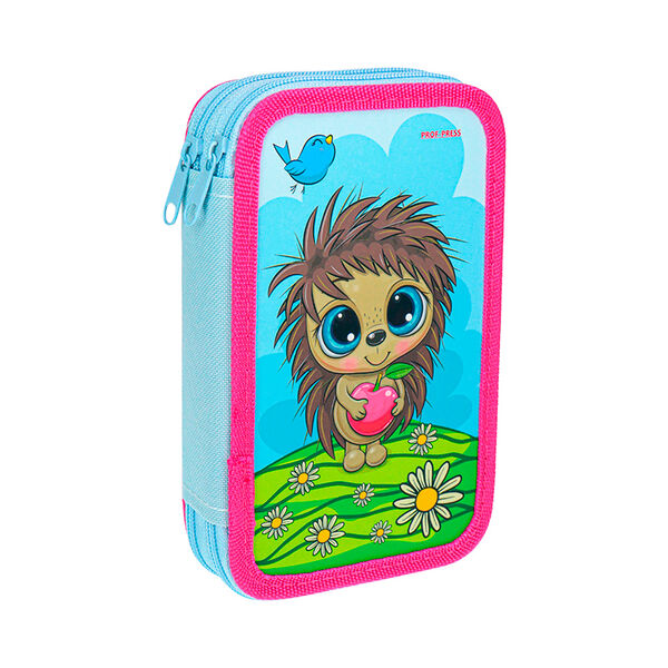 Пенал 2-секц   большой Ежик с яблоком ПН-1360 190х115   софт-тачПН-1360