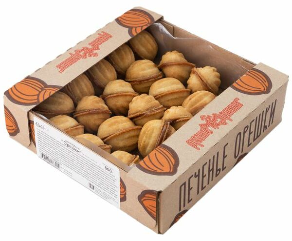 Печенье орешки со сгущённым молоком Русские пряники 500 г