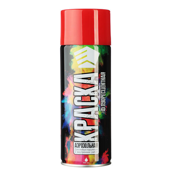 Ермак краска аэрозоль, 400 мл, флуоресцентная, красная