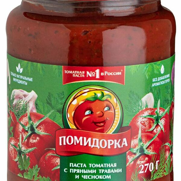 Паста томатная Помидорка с пряными травами и чесноком, 270 г