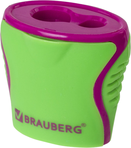 

Точилка Brauberg Mix Dual, 2 отверстия, с контейнером, пластиковая,1шт в ассортименте