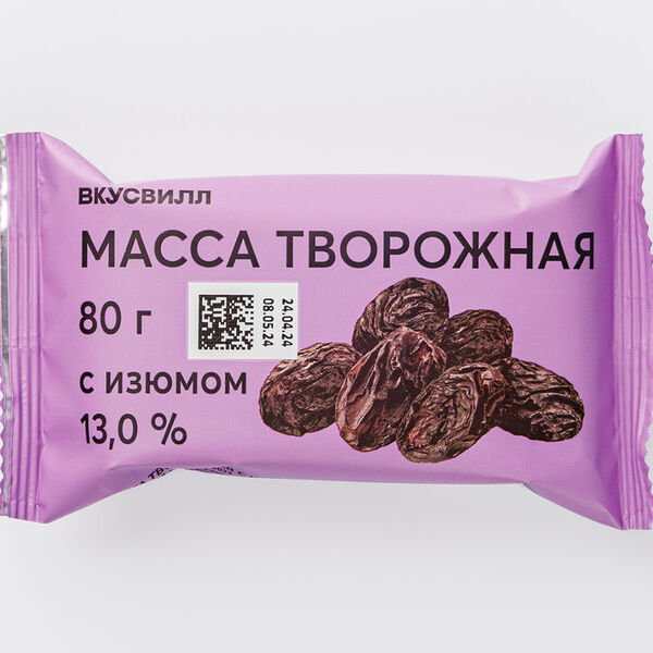 Масса творожная с изюмом 13%