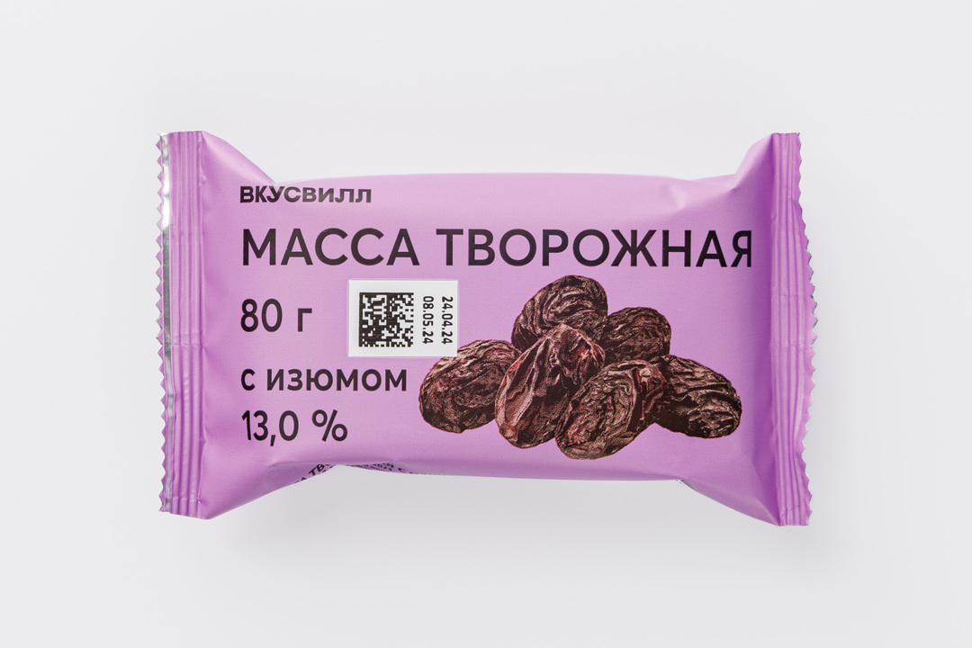

Масса творожная с изюмом 13%