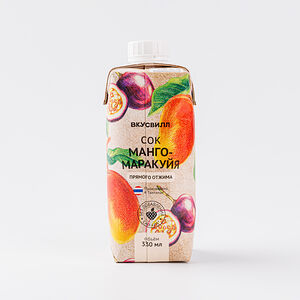 Сок манго-маракуйя прямого отжима, 330 мл