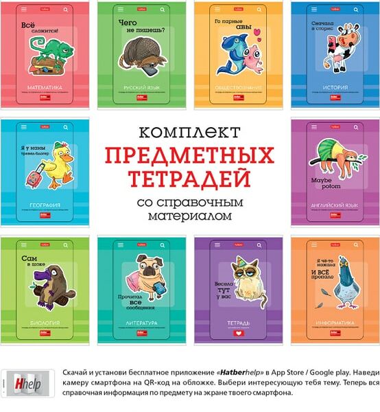 Комплект тетрадей Hatber Статусы предметные 24л 10шт