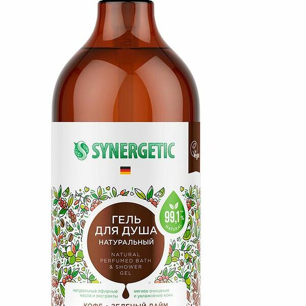 Гель для душа Synergetic Кофе и зеленый лайм, 750 мл