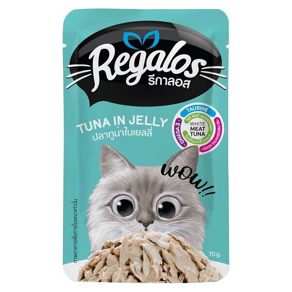 Влажный корм Regalos для кошек пауч Тунец в желе 70г
