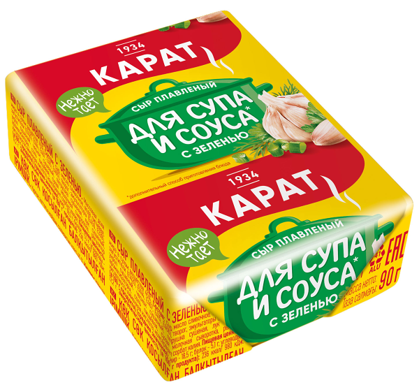Сыр плавленый Карат с зеленью 45% 90г