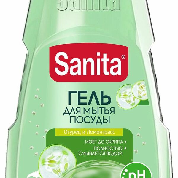 Средство для мытья посуды Sanita огурец и лемонграсс 900мл