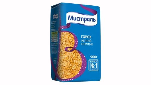 Горох Мистраль желтый колотый, 900г