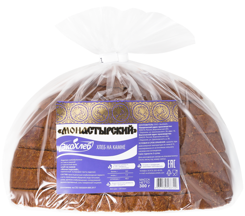 

Хлеб ЭкоХлеб Монастырский на камне в нарезке 300 г