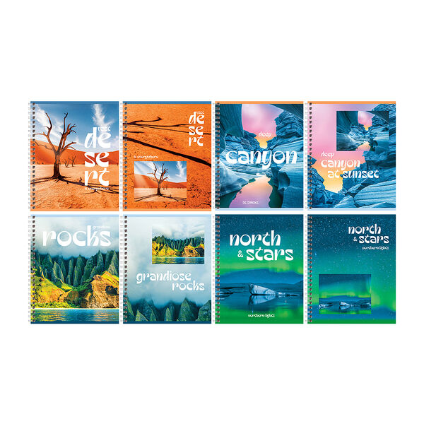 Тетрадь общая Bg Красота природы А5 96 листов в клетку на гребне двойная обложка, в ассортименте