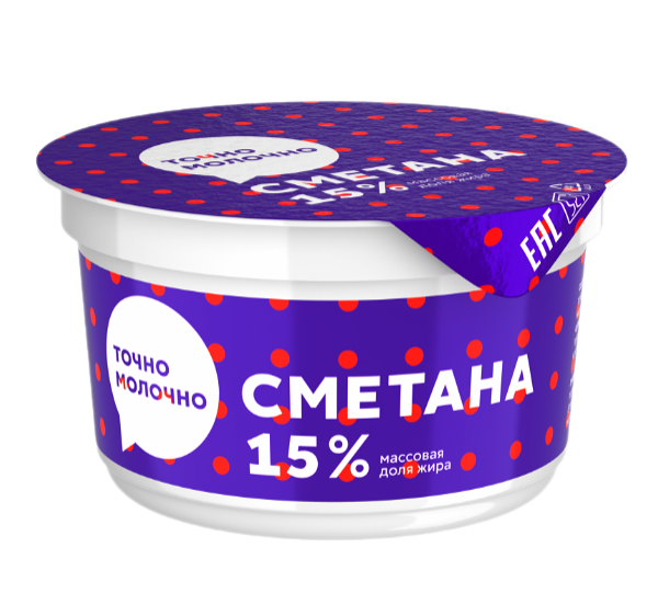 Сметана Точно молочно 15%