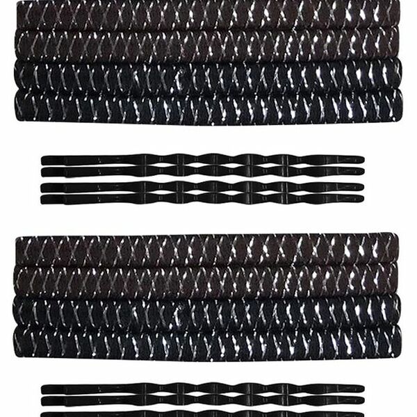 Набор аксессуаров для волос B&H резинки 16шт, невидимки 16шт, черный