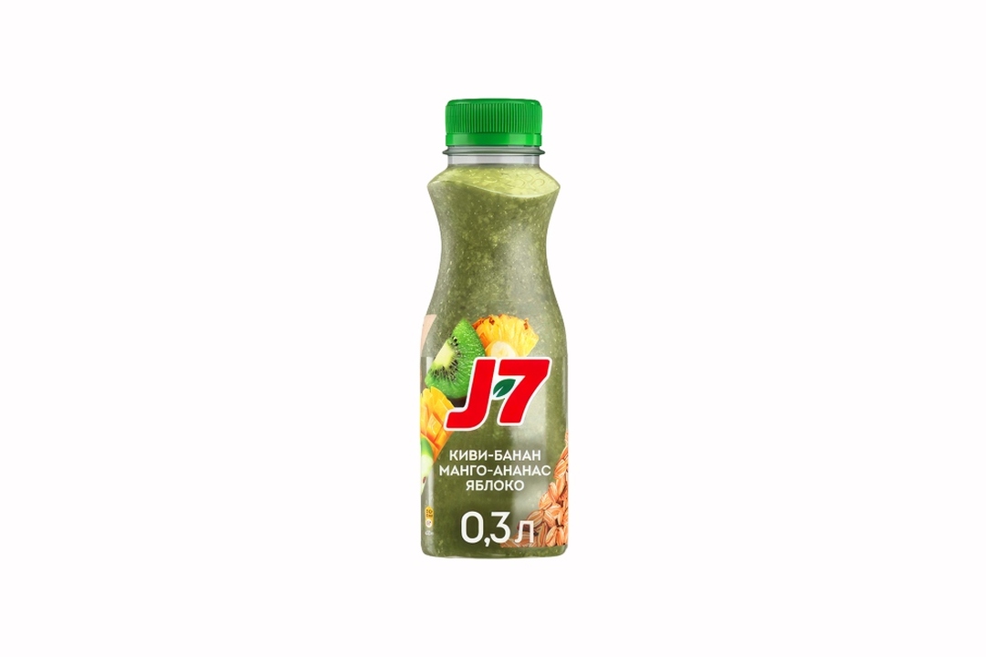 

Продукт питьевой J7 Смузи Киви-Ананас -Манго-Яблоко-Банан со злаками и витаминами 0.3 л