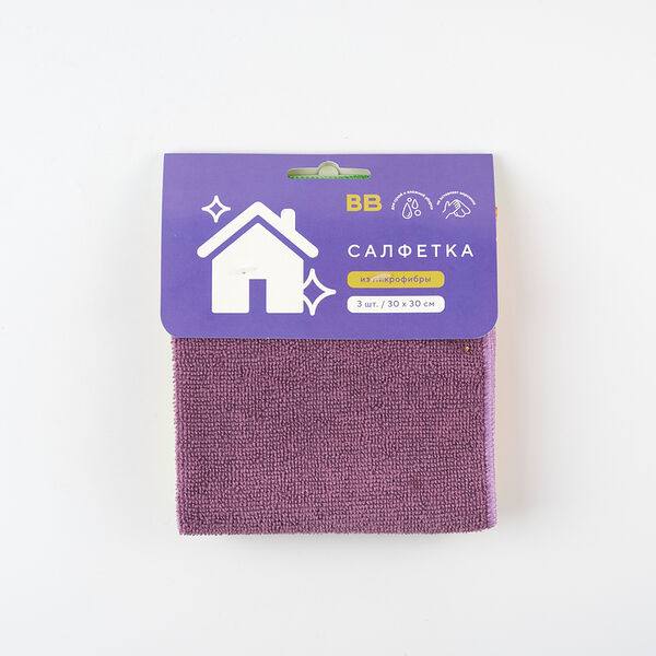 Салфетка из микрофибры 30х30 см 3 шт