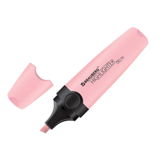Текстовыделитель Brauberg delta pastel розовый линия 1-5 мм, 1 шт