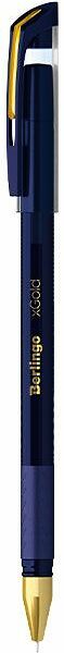 Ручка шариковая Berlingo X-Gold 0,7мм, синяя, игольчатый стержень, грип