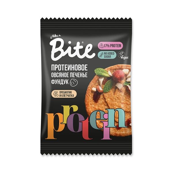 Крекеры протеиновые Take a Bite Energy овсяные с фундуком (без сахара)