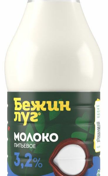 Молоко питьевое пастеризованное Бежин луг 3,2% 1,4 л