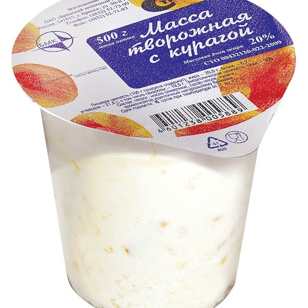 Масса творожная БМК с курагой 20%