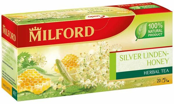 Чайный напиток травяной Milford Silver linden-honey в пакетиках 40 г