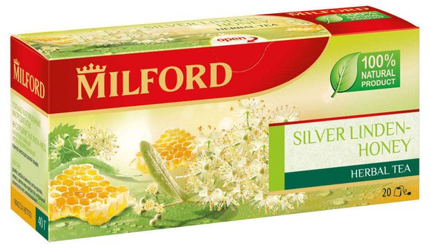 

Чайный напиток травяной Milford Silver linden-honey в пакетиках 40 г