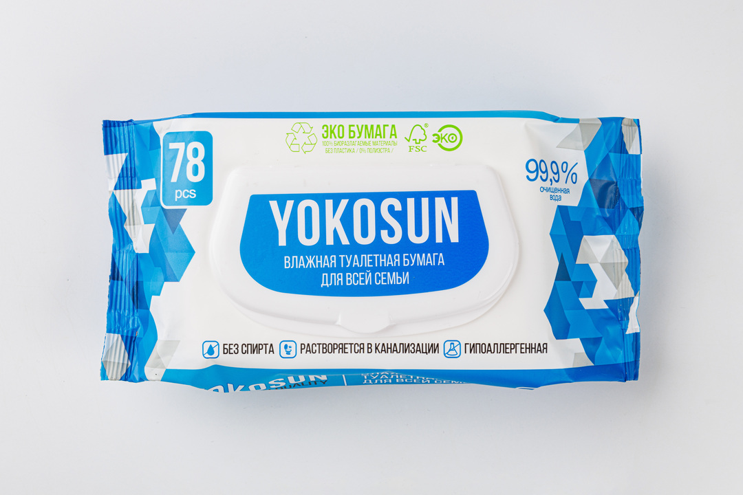 

Туалетная бумага влажная YokoSun для взрослых 78 шт.