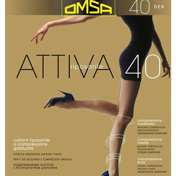 Колготки ТМ Omsa Attiva черные nero 40 den размер 2 (S)