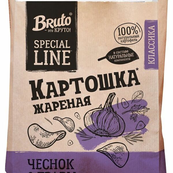 Картошка Bruto жареная чеснок и травы 120 г