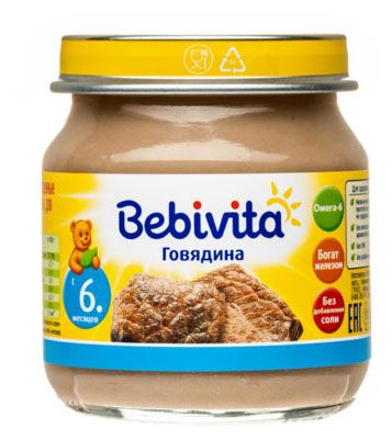 

Пюре мясное Bebivita Говядина с 6 месяцев 100 г