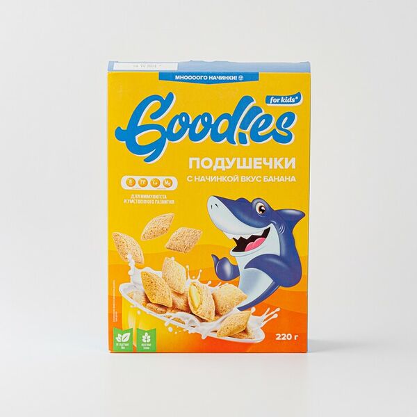 Подушечки Goodies с начинкой вкус банана 220г