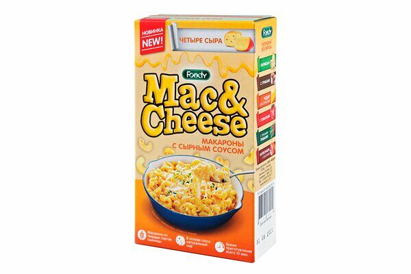 Макаронные изделия Foody Mac&Cheese с вложением соуса Сырный Четыре сыра