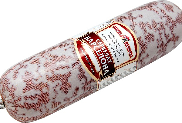 Колбаса Фабрика качества Сервелат Барселона полукопченая