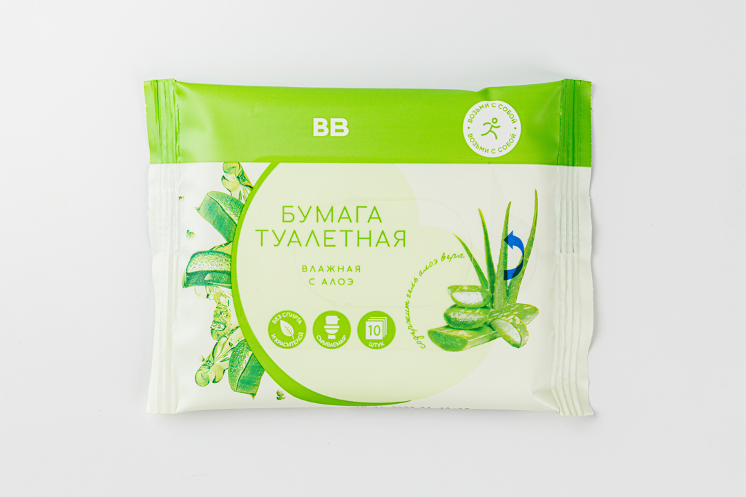 

ВкусВилл Бумага туалетная влажная, 10 шт