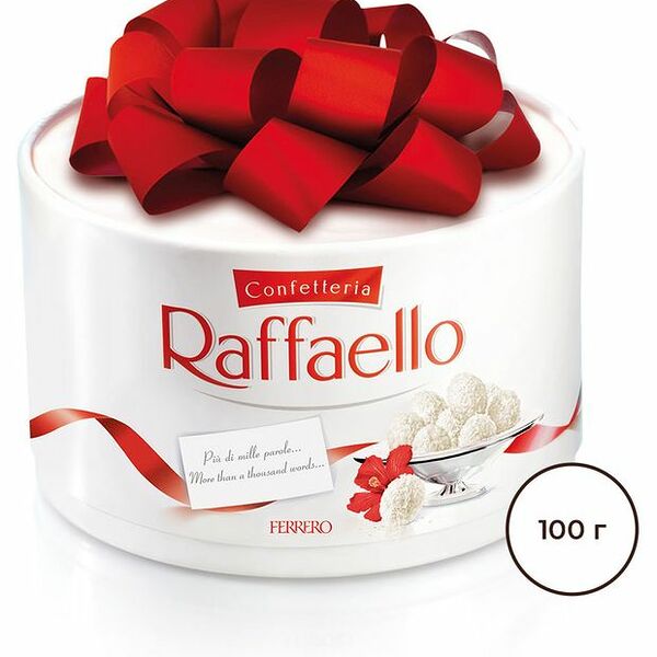Конфеты Raffaello с цельным миндальным орехом в кокосовой обсыпке, 100 г