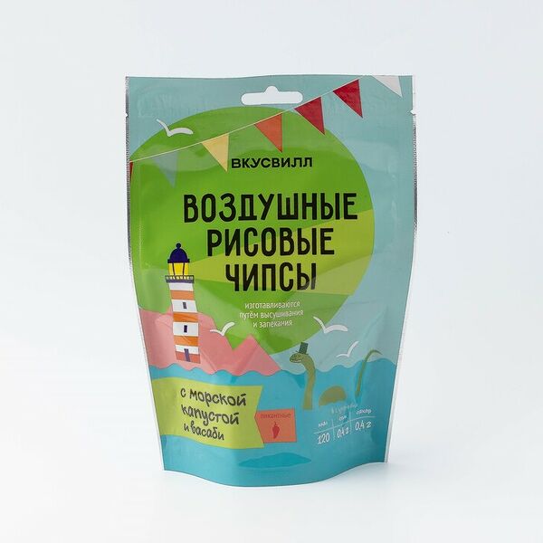 Чипсы рисовые из морской капусты с васаби