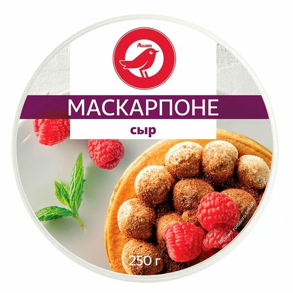 Сыр мягкий АШАН Красная птица Маскарпоне 80%