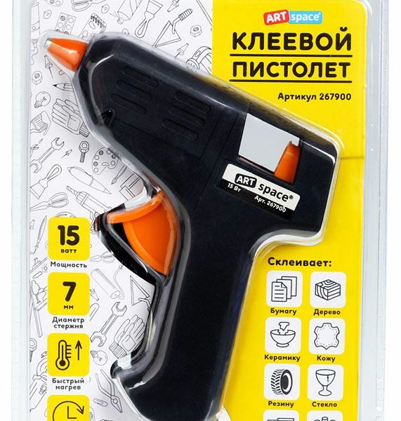 Клеевой пистолет ARTspace 7 мм, 15 Вт