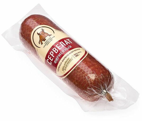 Колбаса Сервелат Фирменный варено-копченый 380г